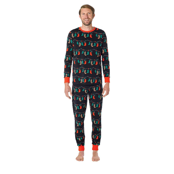 Family Christmas Socks Print Pajama Set