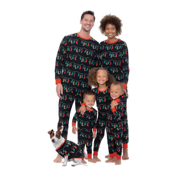 Family Christmas Socks Print Pajama Set