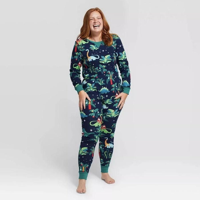 Dinosaur Print Christmas Themed Family Pajama Set