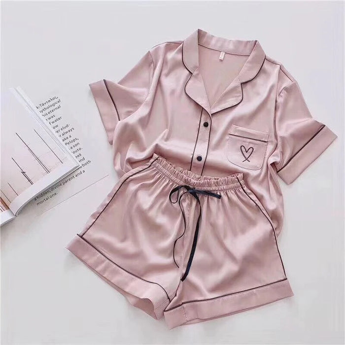 Collar Shirt With Shorts Set For Women