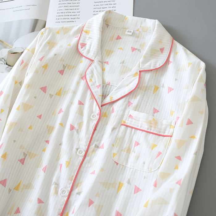 The White Striped Pattern Solid Best Ladies Pajamas
