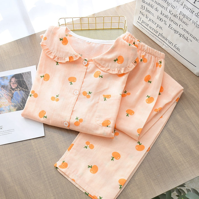 The Doll Collar Orange Pajama Set Original Pajamas