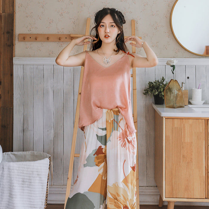 Japanese Kimono Dress 3 Piece Pajamas Coat Top Pants