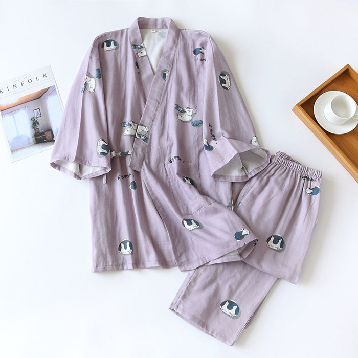 The Cute Kitten Kimono Set Original Pajamas