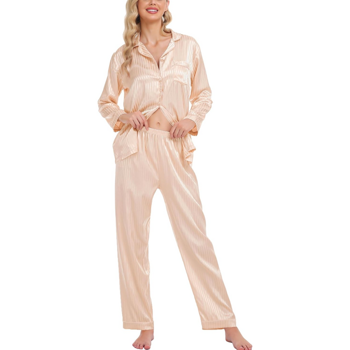 Striped Satin Pajama Set