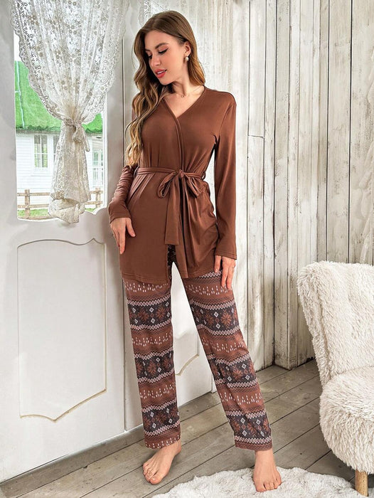 3 Piece Solid Colored Top And Pant Set