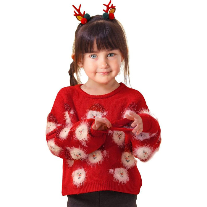 Holiday Party Knit Sweater With Santa Design