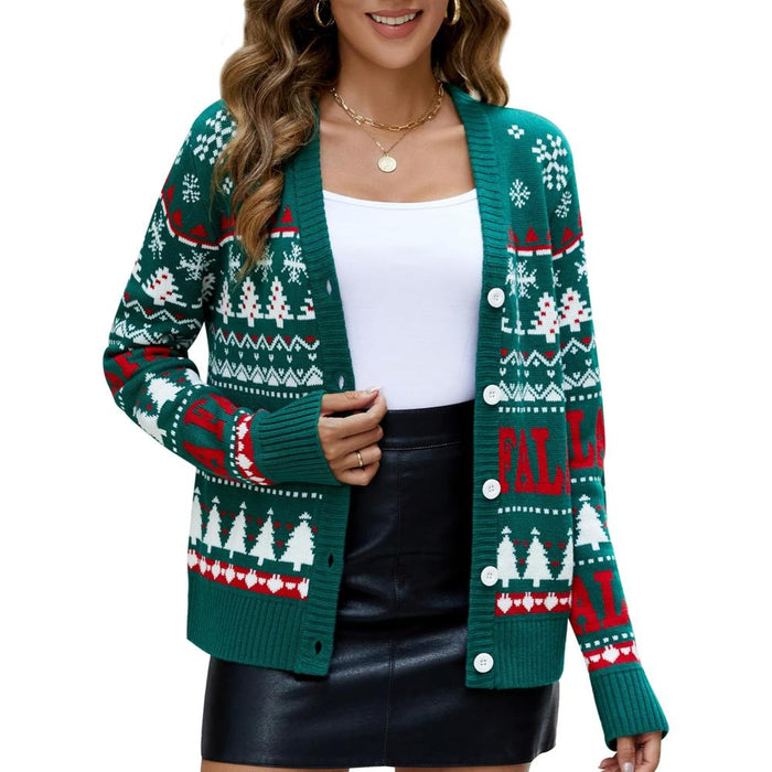 Button Down Holiday Cardigan Sweater