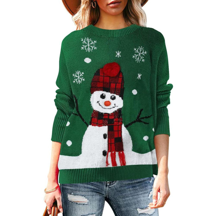 Christmas Sweater With Holiday Print And Long Sleeves