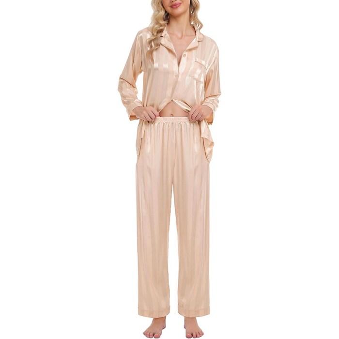 Striped Satin Pajama Set