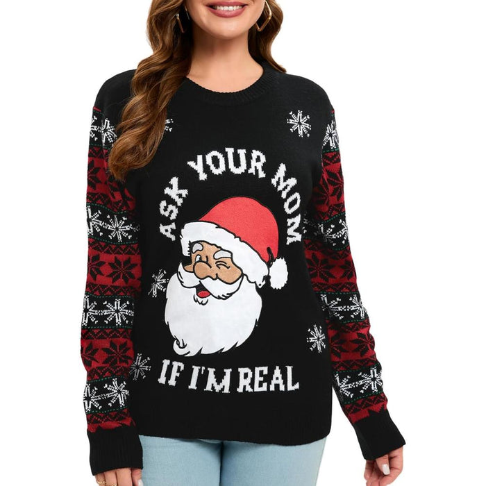 Novelty Holiday Print Christmas Sweater