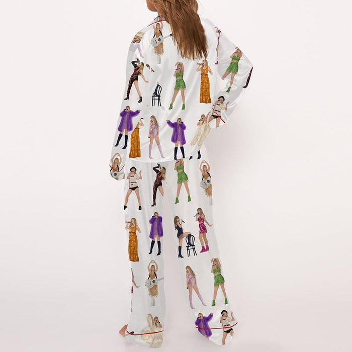 Vibrant Character Printed Long Sleeve Pajama Set