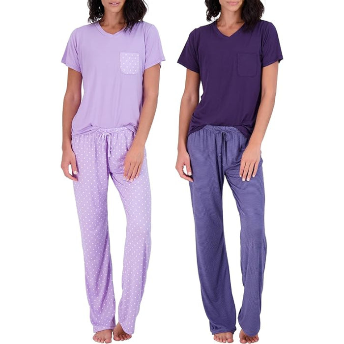 2 Pack Pajama And Short Sleeve Tshirt Set