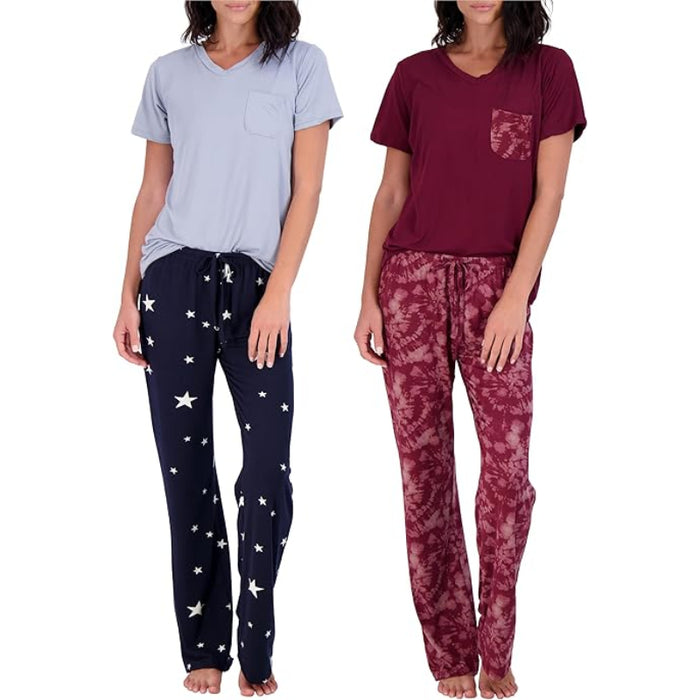 2 Pack Pajama And Short Sleeve Tshirt Set