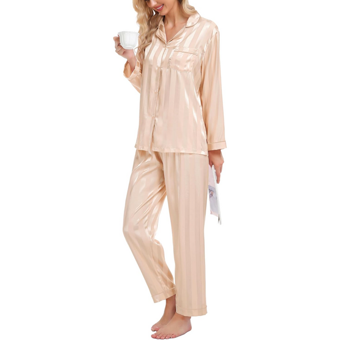 Striped Satin Pajama Set