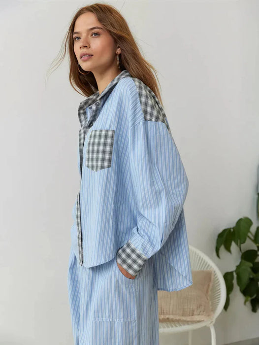 Vintage Plaid And Stripes Pajama Set