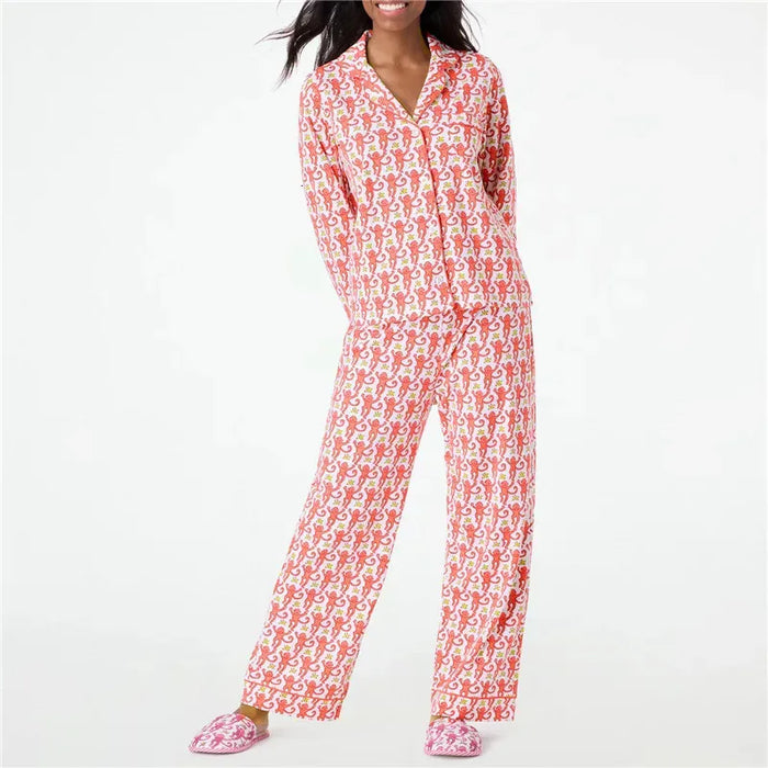 Floral Button Front Pajama Set