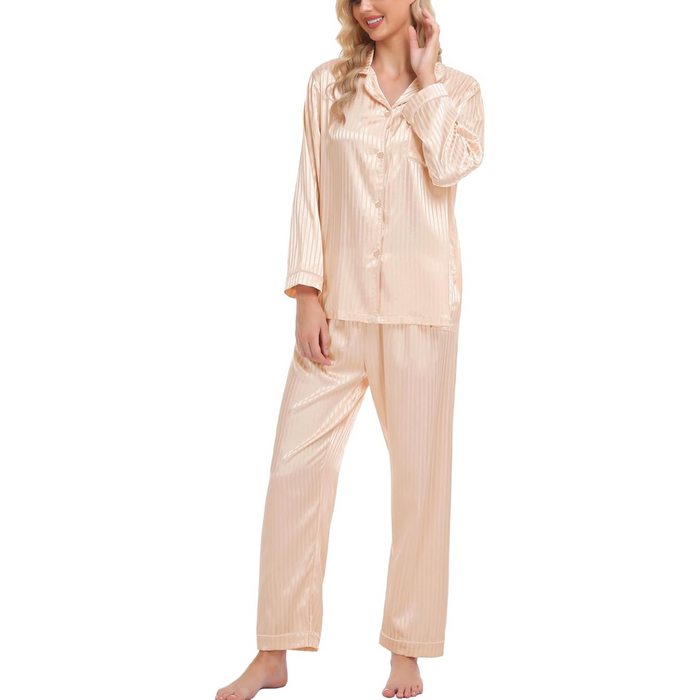 Striped Satin Pajama Set