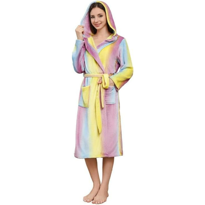 Long Hooded Fleece Bathrobe