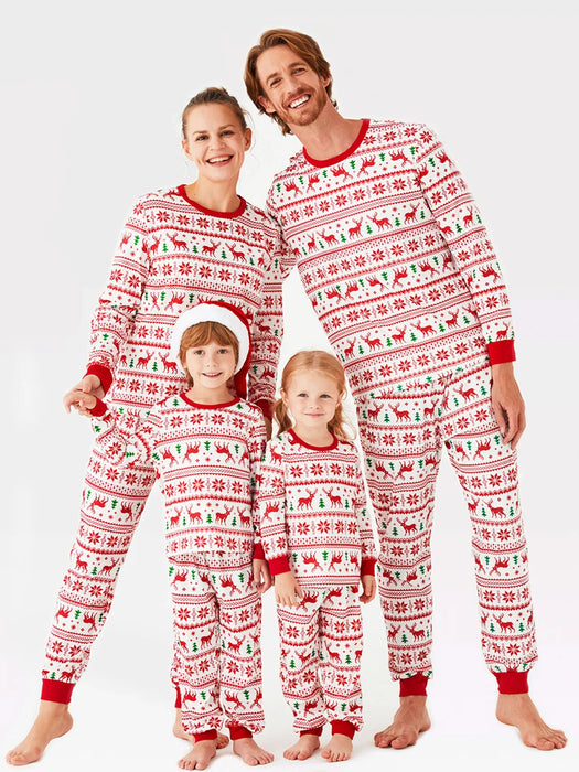 Reindeer Christmas Snowflake Family Matching Pajama Set