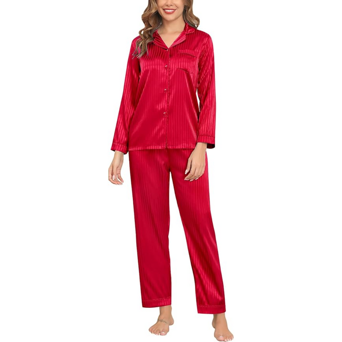 Striped Satin Pajama Set