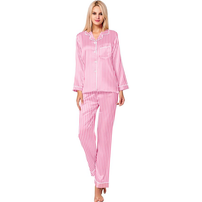 Stylish Long Sleeve Striped Pajama Set