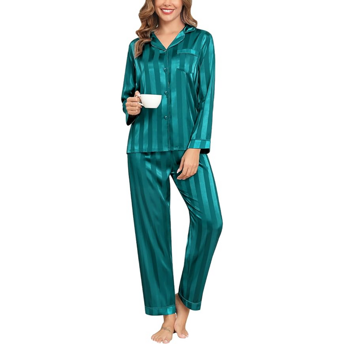 Striped Satin Pajama Set