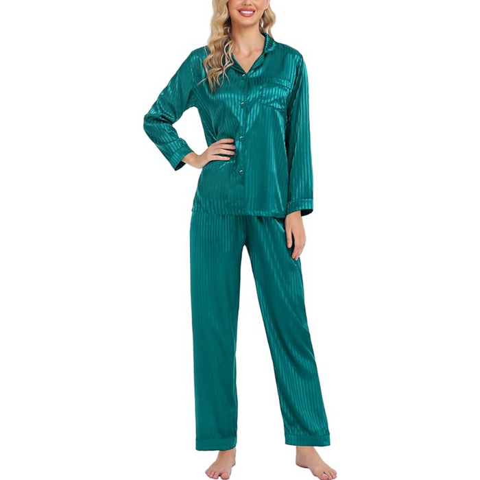 Striped Satin Pajama Set