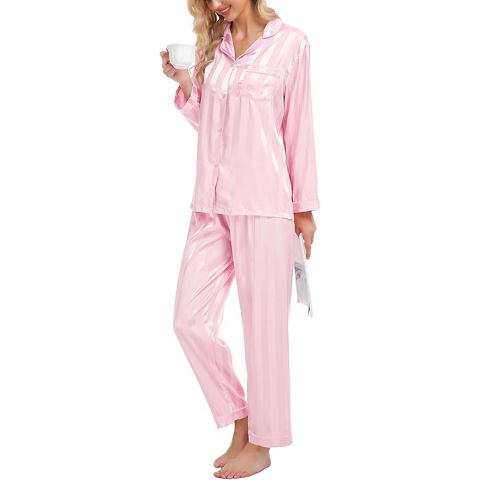 Striped Satin Pajama Set