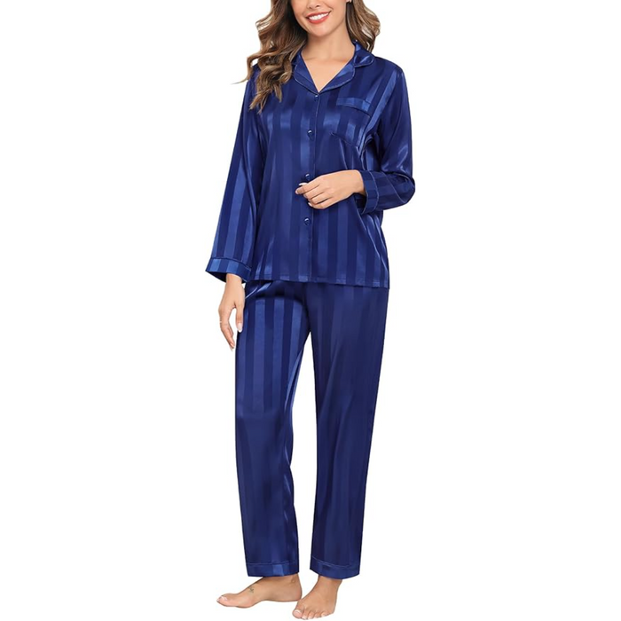 Striped Satin Pajama Set