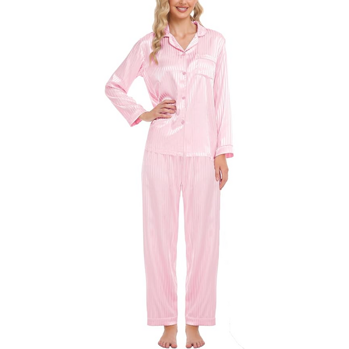 Striped Satin Pajama Set