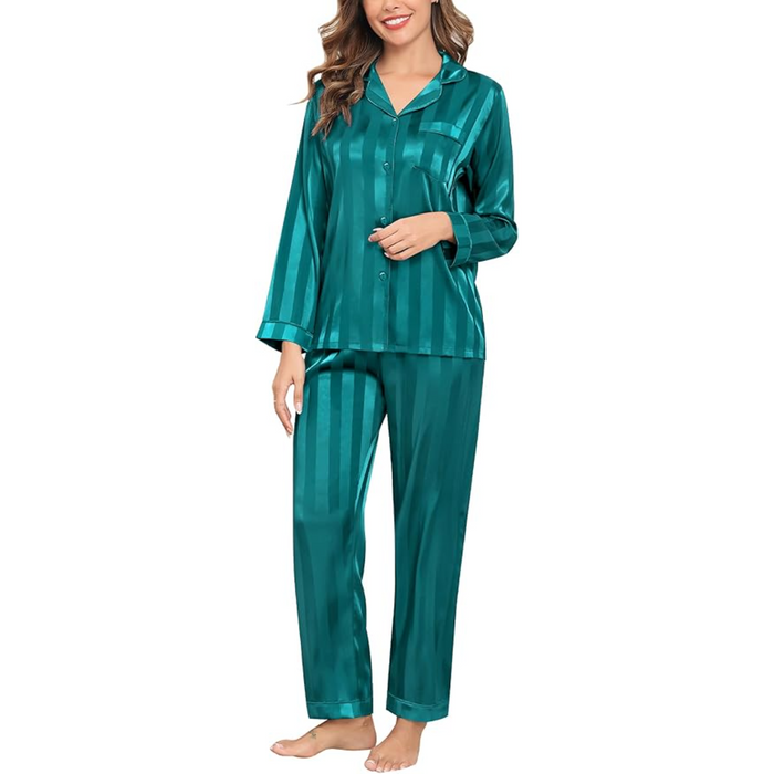 Striped Satin Pajama Set