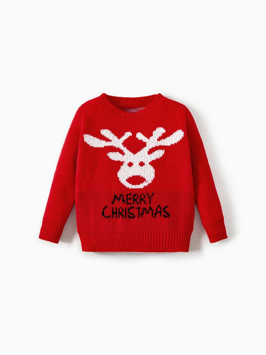 Printed Reindeer Christmas Family Matching Sweaters