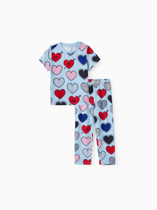 Family Matching Text Printed Pajama Set