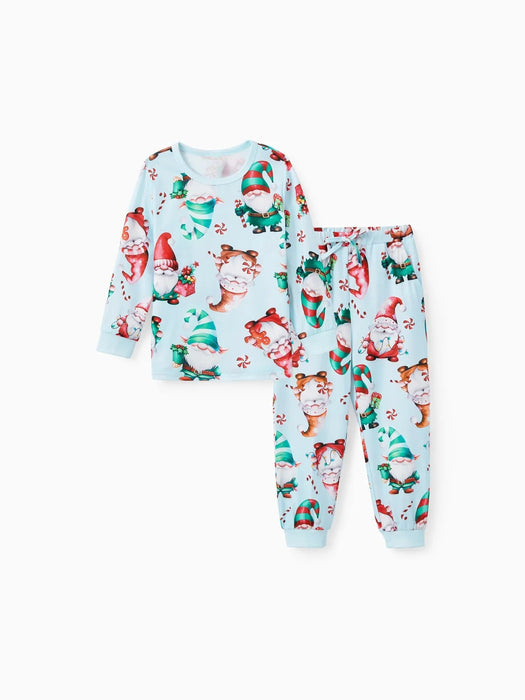 Santa And Reindeer Printed Family Matching Pajama Set