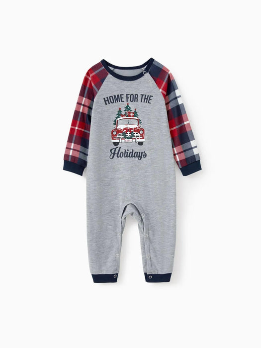 Xmas Tree And Delivery Truck Graphics Family Matching Pajama Sets