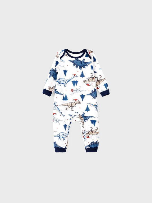 Dinosaur Print With Button Detailing Family Matching Pajama Set