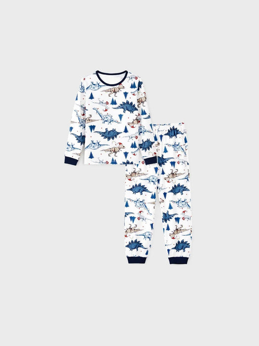 Dinosaur Print With Button Detailing Family Matching Pajama Set