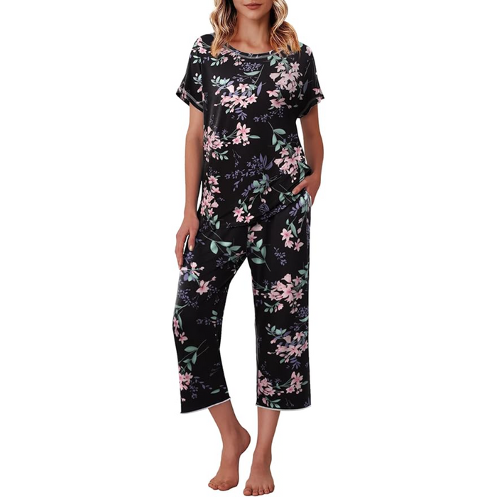 Floral Print Capri Pajama Sets