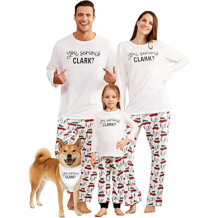 Festive Plaid Print Christmas Family Matching Pajama Set