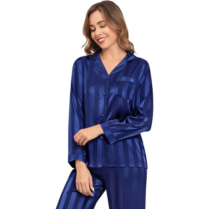 Striped Satin Pajama Set