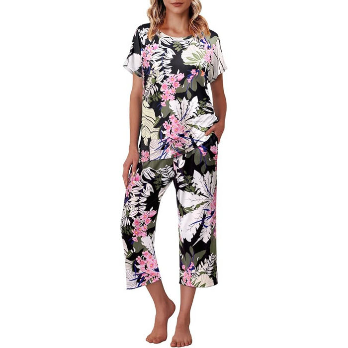 Floral Printed Capri Pajama Sets