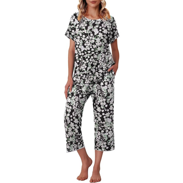 Floral Print Capri Pajama Sets