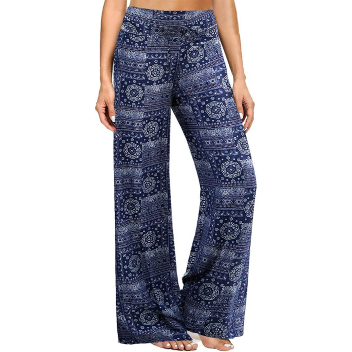 Abstract Patterned Drawstring Pajama Pants