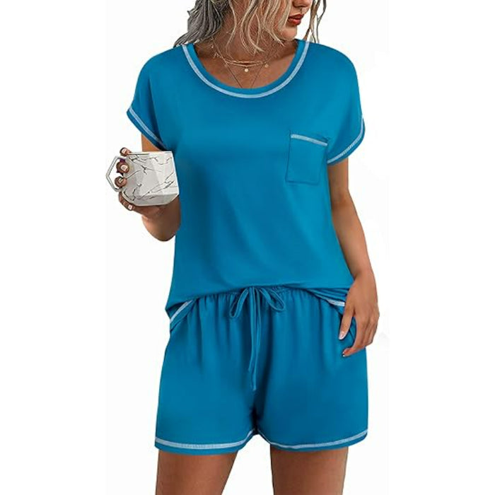 2 Piece Short Sleeve Lounge Set