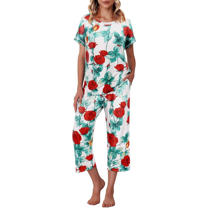 Floral Printed Capri Pajama Sets