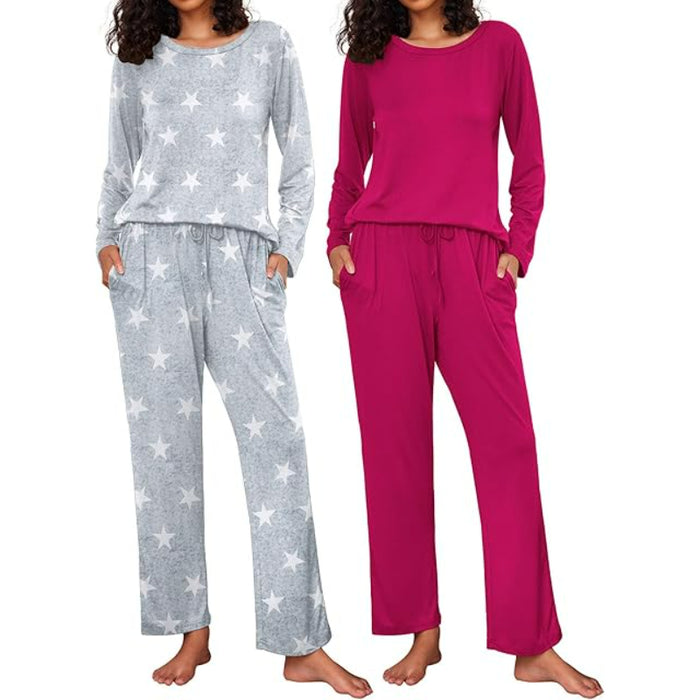 2 Pack Long Sleeve Sleepwear Loungewear