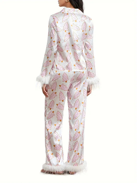 Dreamy Ice Cream Print Holidays Pajamas Set