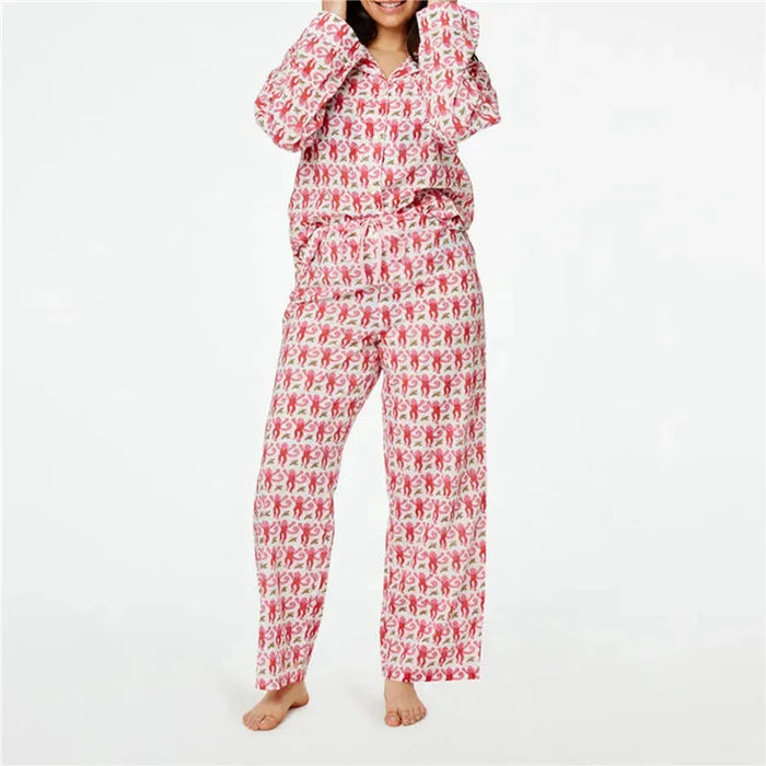 Floral Button Front Pajama Set