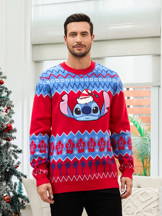 Cartoon Printed Matching Christmas Sweater